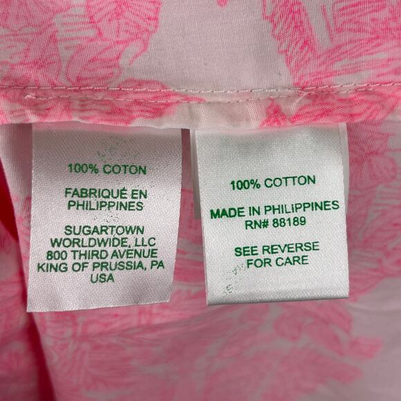 Lilly Pulitzer Amrita 3/4 Sleeve Dress Belted Pink/White 015910 Women's Size 4 - Picture 8 of 13